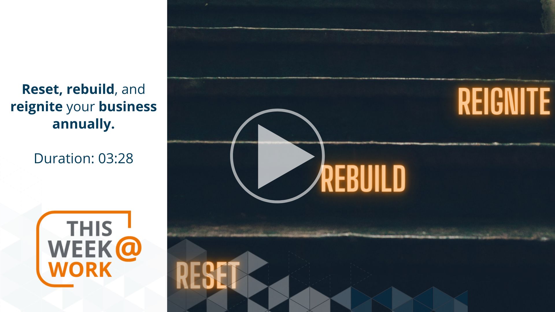 Reset, rebuild and reignite your business annually